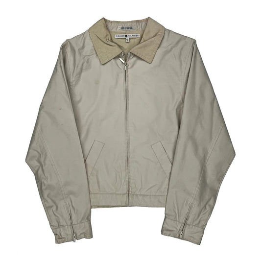 Tommy Hilfiger Cropped Harrington Jacket - Small Beige Cotton