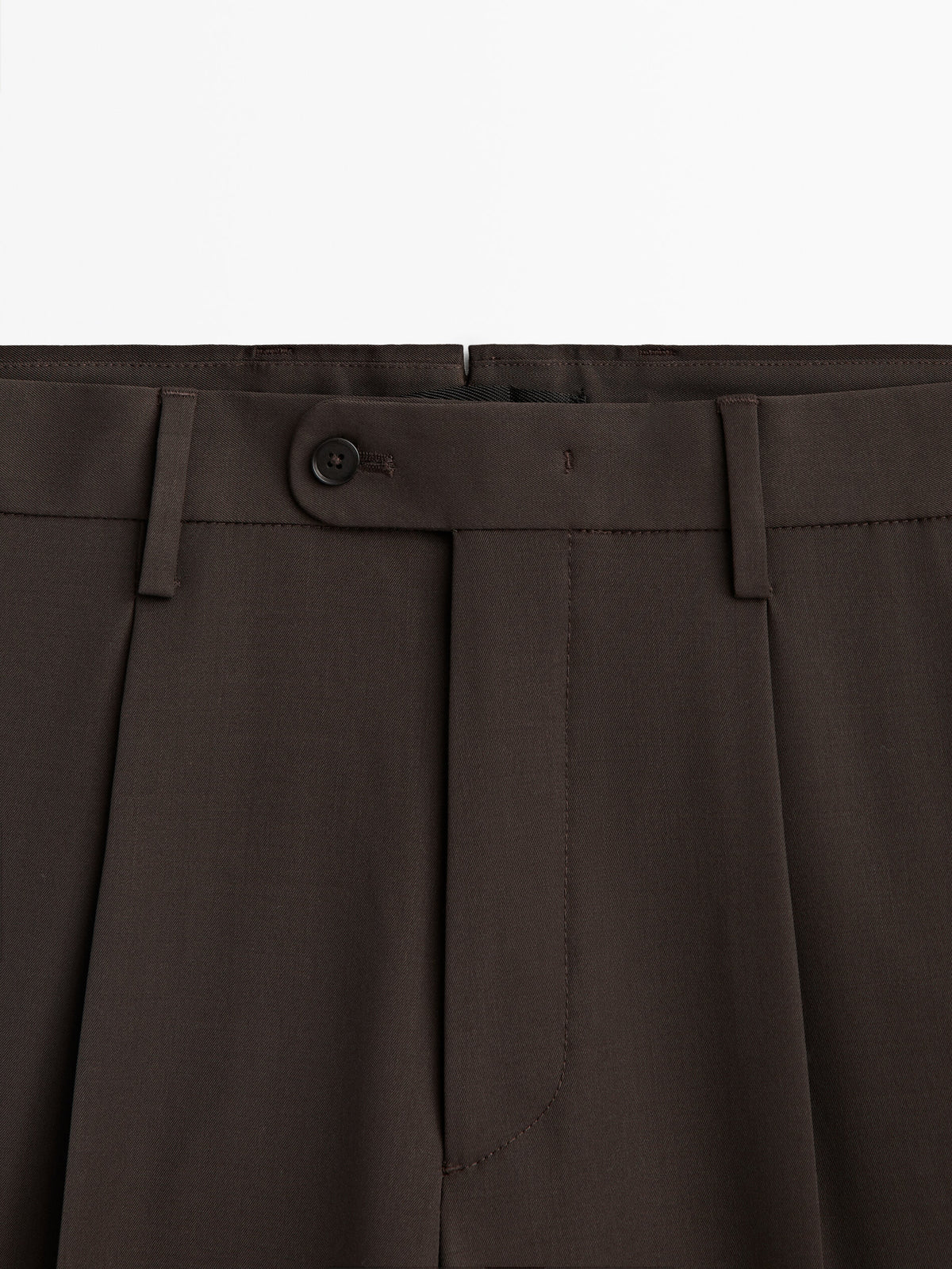 Pantalón lana técnica marrón -Studio - Chocolate