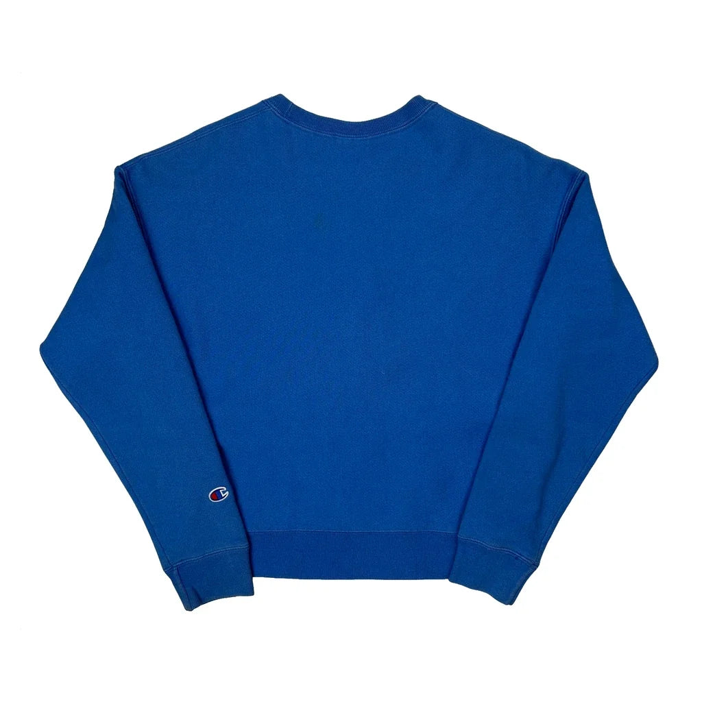 Reverse Weave Champion Sweatshirt - Medium Blue Cotton Blend