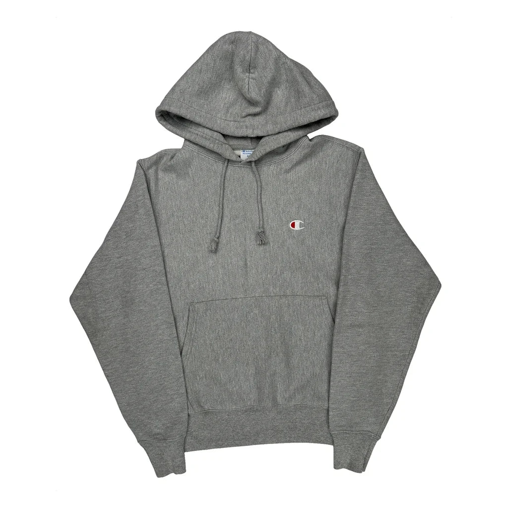 Reverse Weave Champion Hoodie - Small Gray Cotton