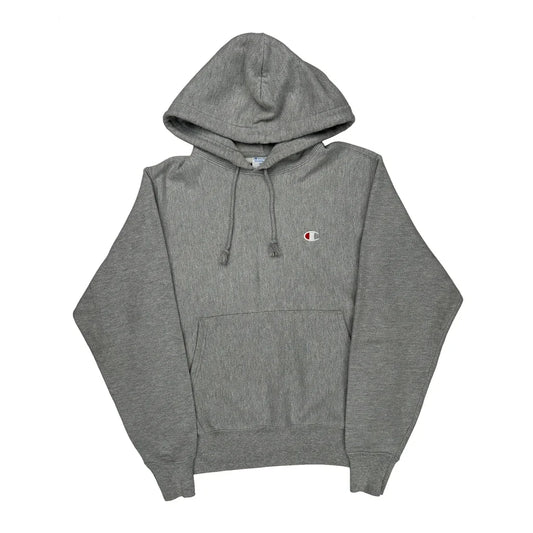 Reverse Weave Champion Hoodie - Small Gray Cotton