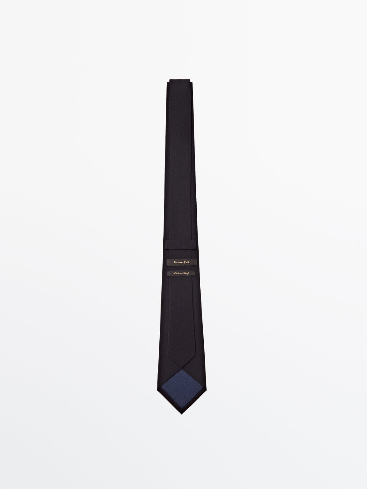 Corbata lisa mezcla lana - AZUL MARINO