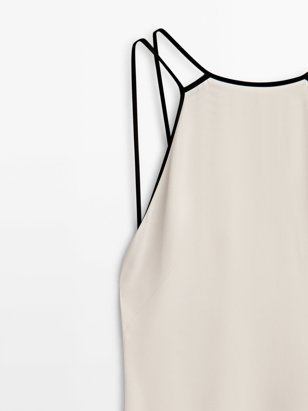 Vestido lencero contraste -Studio - CRUDO