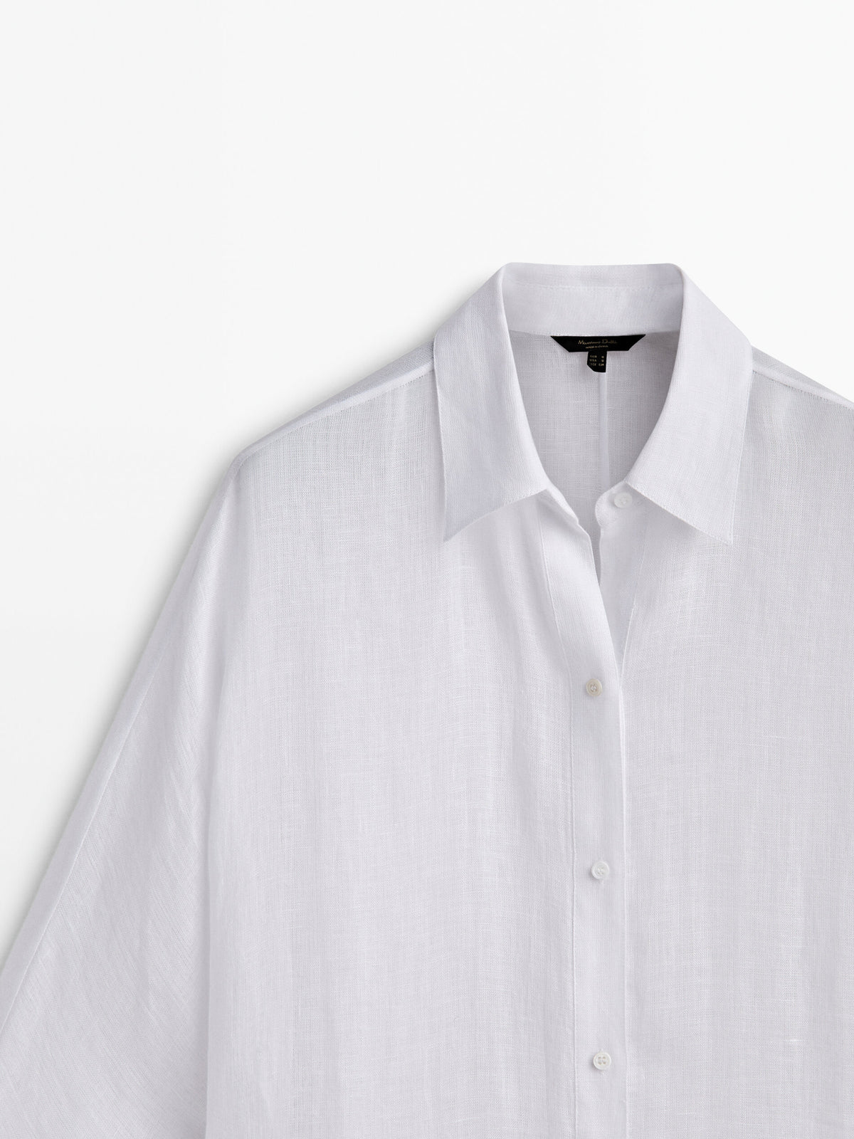 Maxi blusón camisero 100% lino - BLANCO