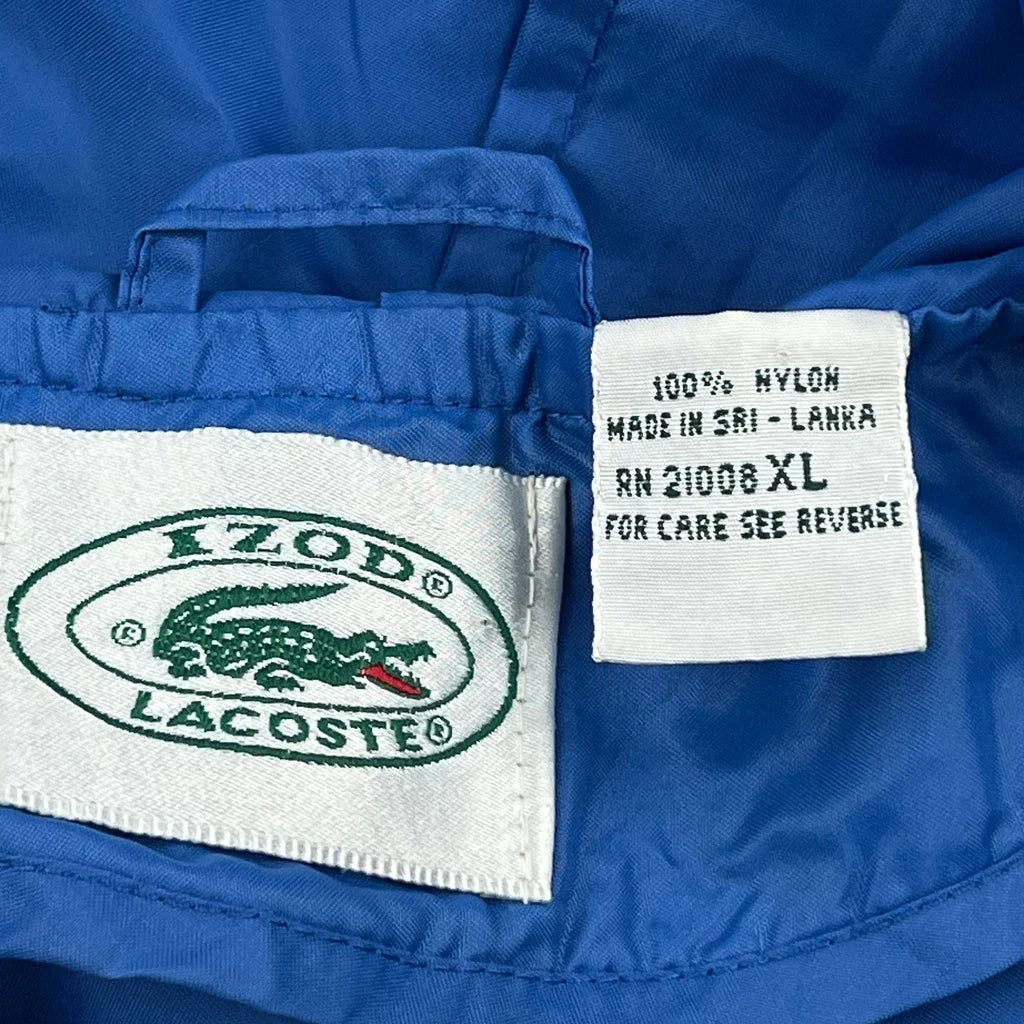Lacoste Izod Windbreaker - XL Blue Nylon