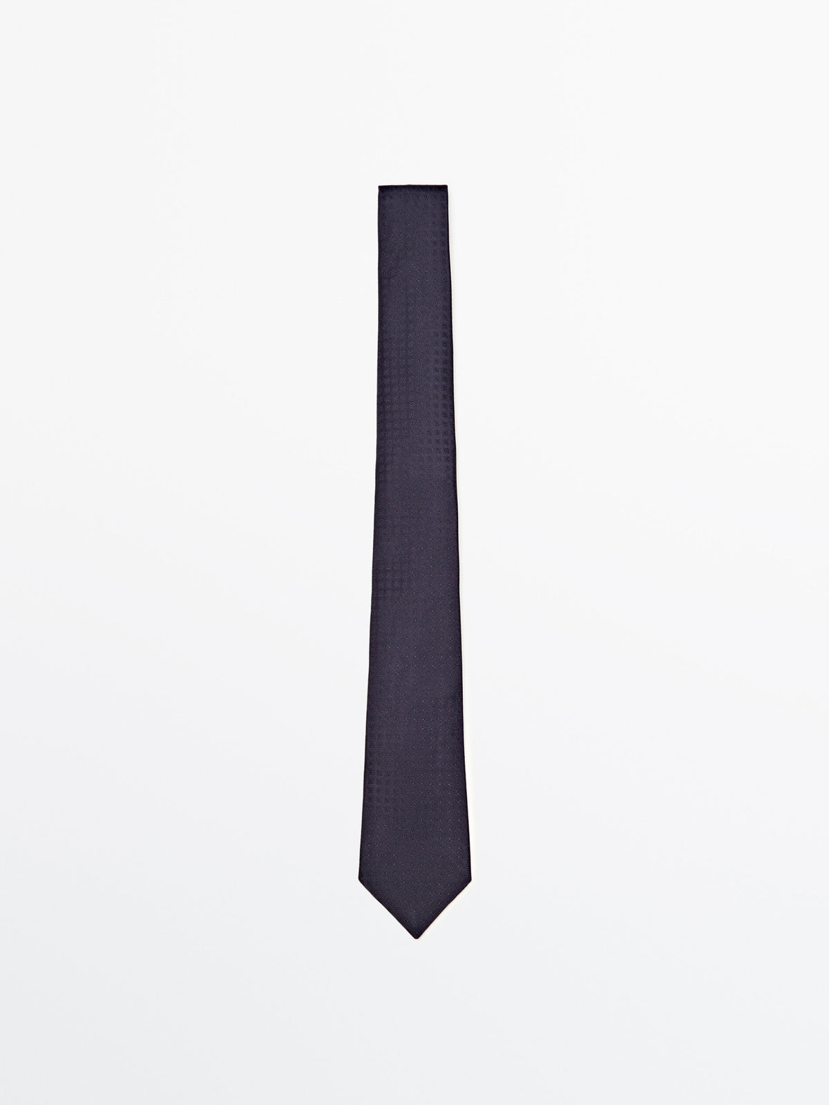 Corbata mini cuadros 100% seda - AZUL MARINO