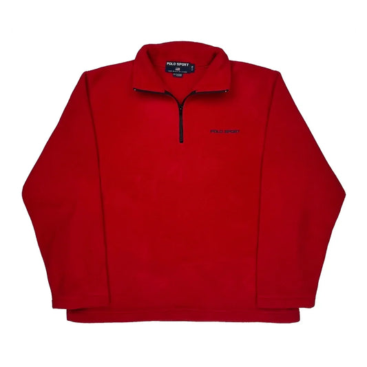 Polo Sport 1/4 Zip - Large Red Polyester