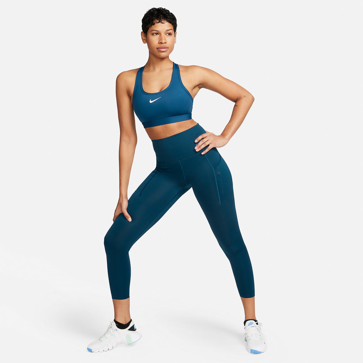 Nike Swoosh Dri-FIT Reggiseno Sportivo Court Blue/White