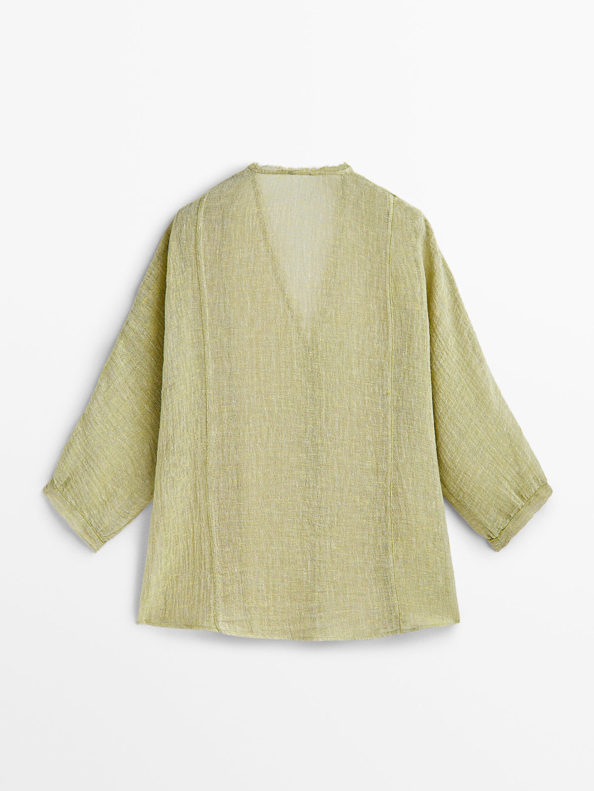 Camisa mezcla lino acabado gofrado - Piedra