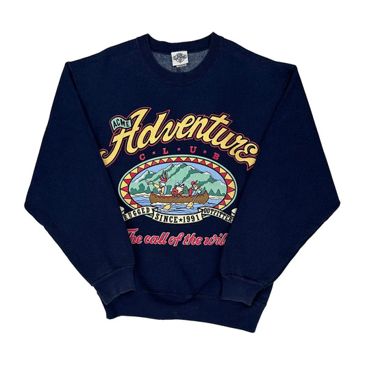 Acme Clothing Graphic Sweatshirt - Medium Navy Cotton