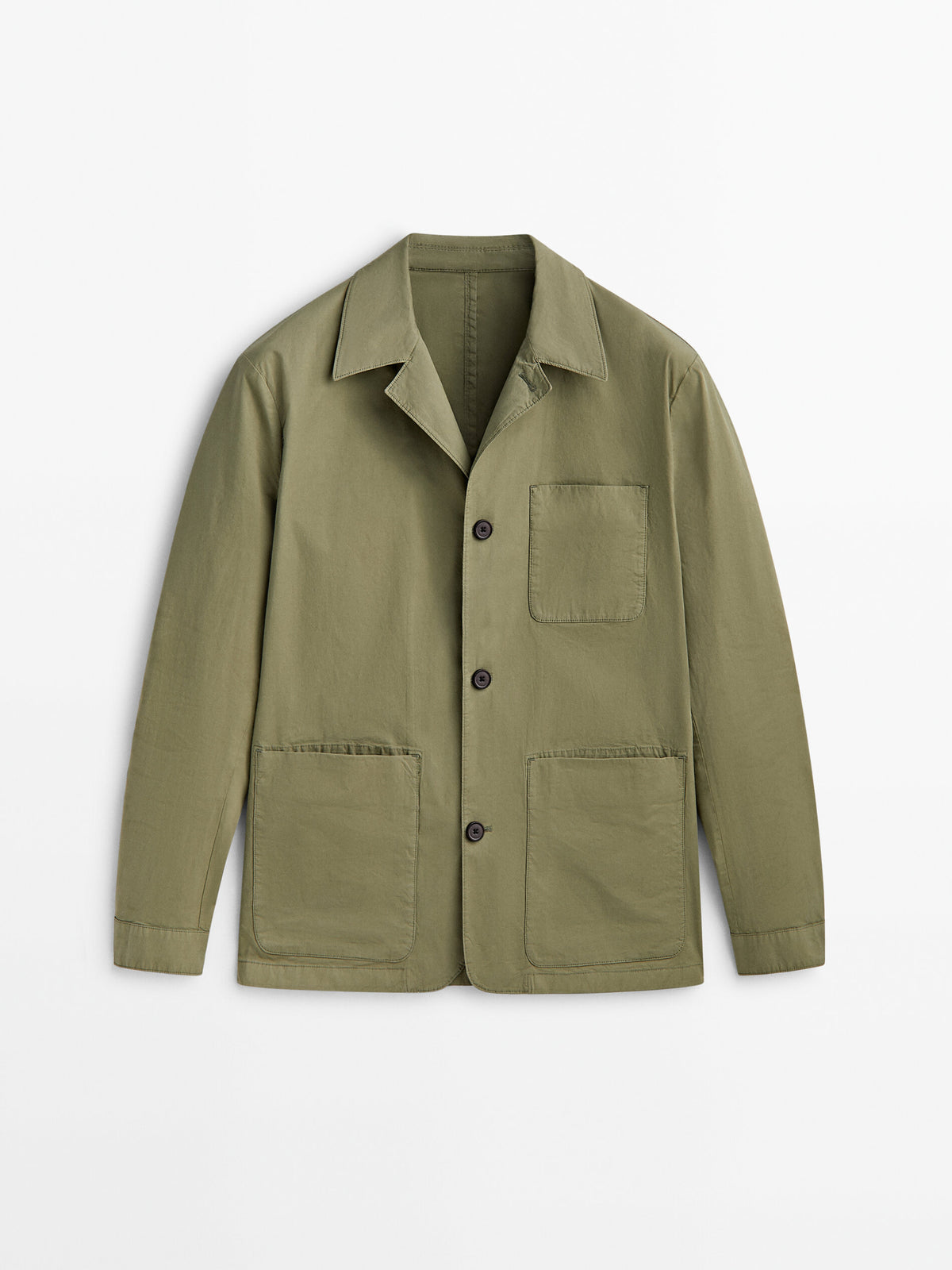 Sobrecamisa tintada mezcla algodón stretch - VERDE