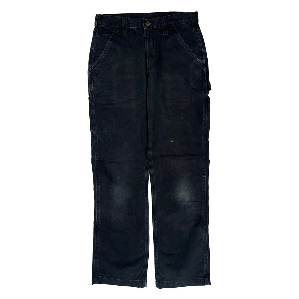 Carhartt B324 Blk Carpenter Pants - 30W 32L Black Cotton