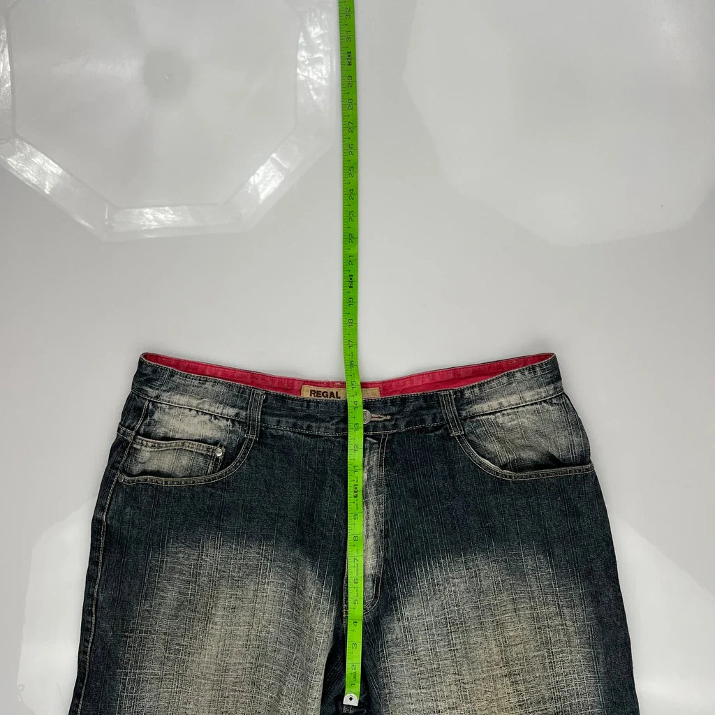 Regal Baggy Denim Shorts - 38W 15L Dark Wash Denim