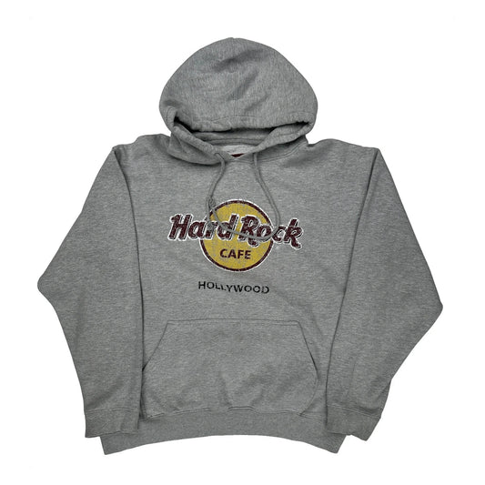 Hollywood Hard Rock Cafe Hoodie - XL Gray Cotton Blend