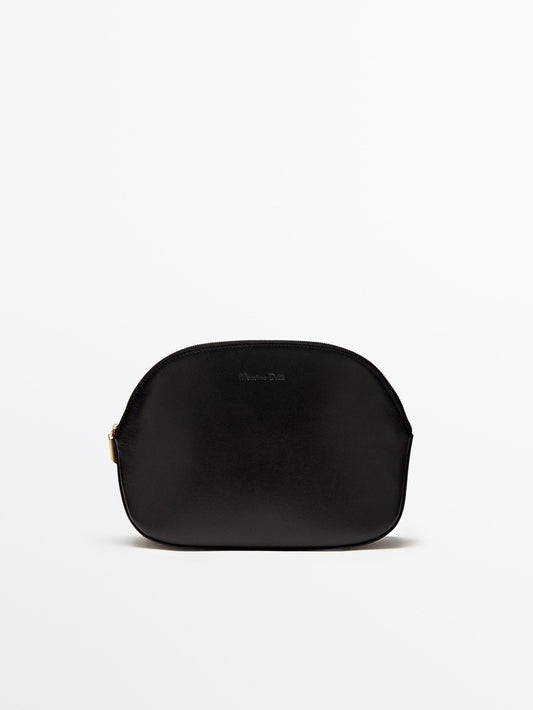 Neceser piel napa cremallera - NEGRO