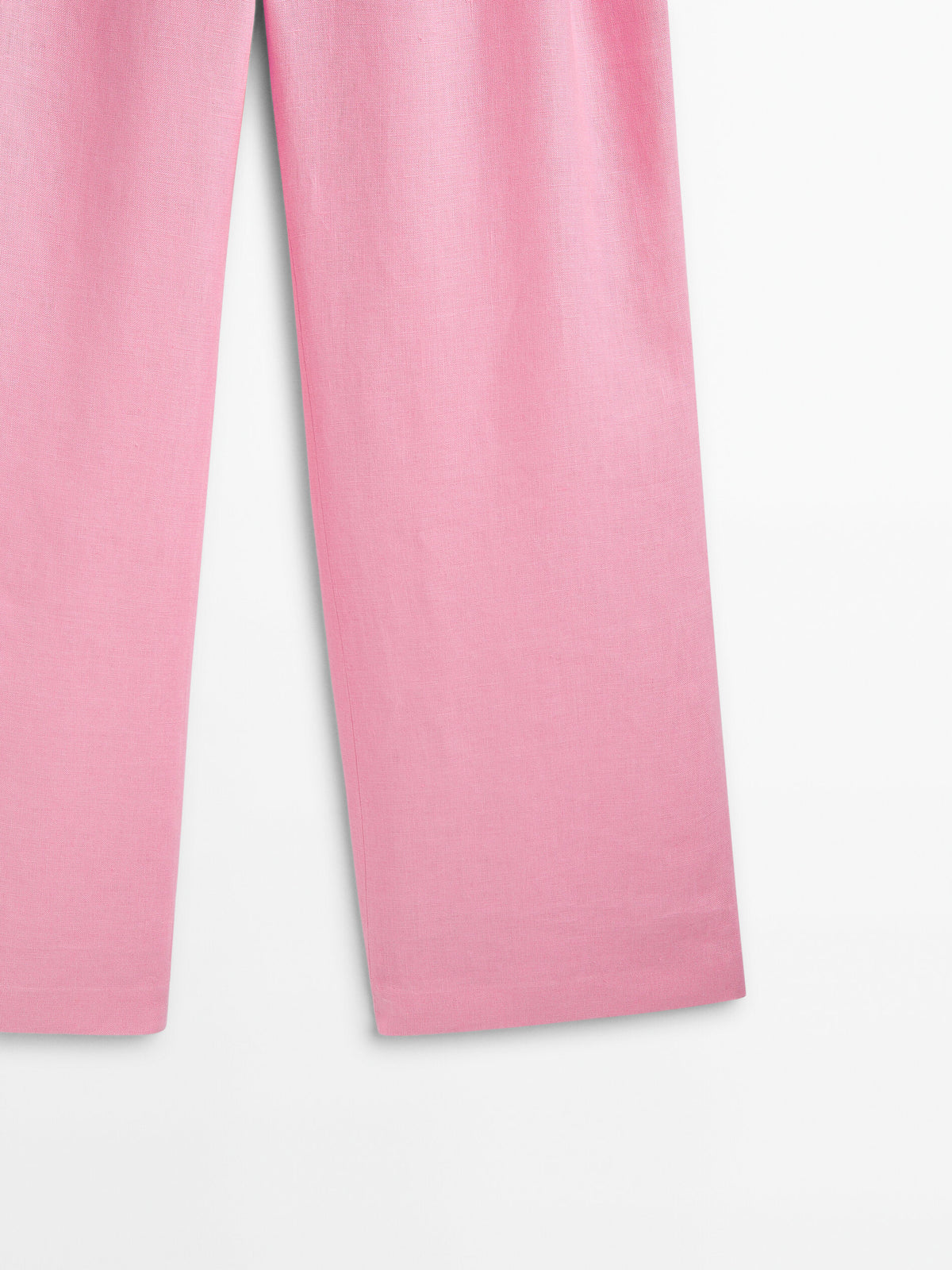 Pantalón lino pinzas bolsillos -Studio - ROSA