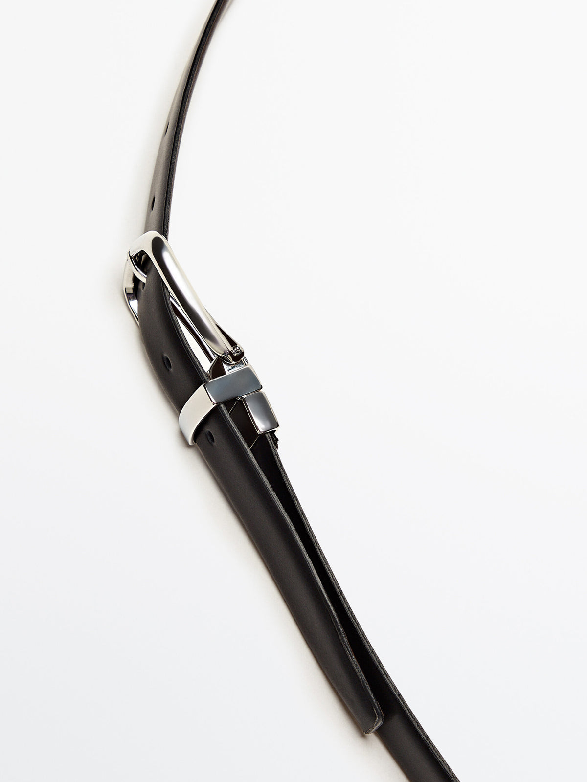 Cinturón reversible de piel - NEGRO