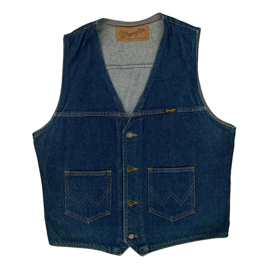 Wrangler Denim Vest - Medium Blue Denim