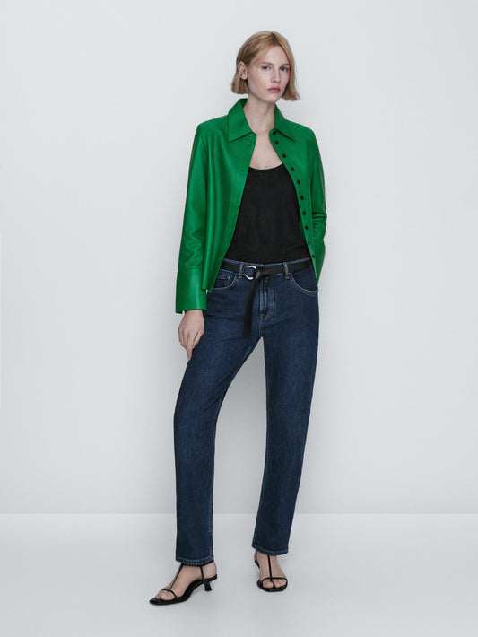Camisa piel napa verde - VERDE