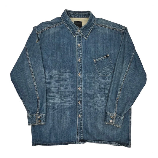 Sean John Oversized Denim Shirt - XL Blue Cotton