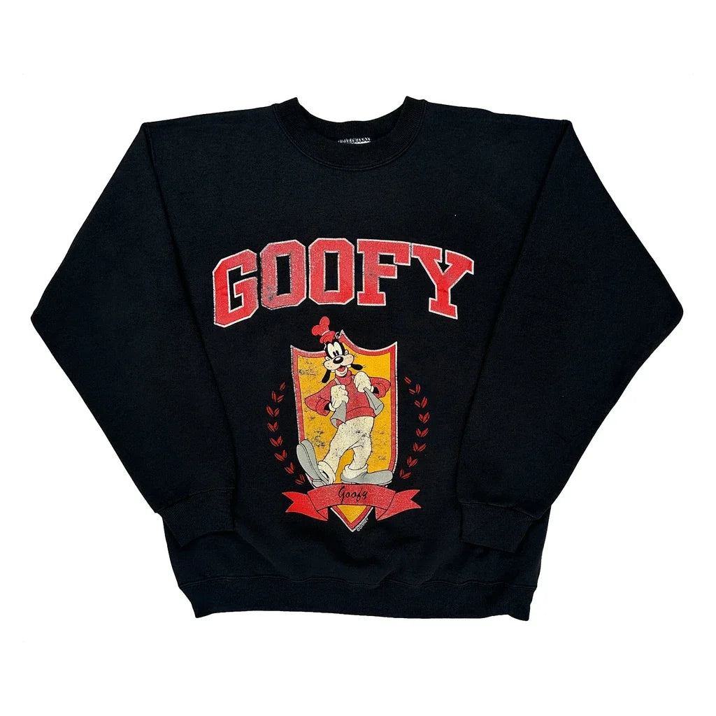 Goofy Character Disney Cartoon Sweatshirt - Medium Black Cotton Blend