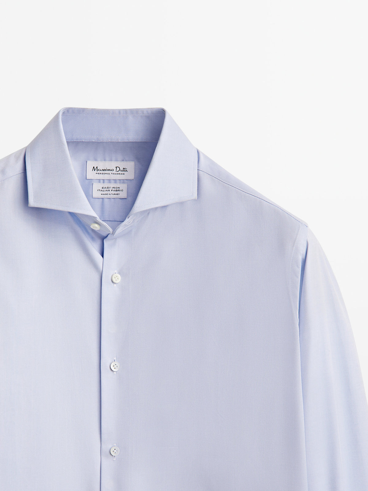 Camisa sarga easy iron slim fit - CELESTE