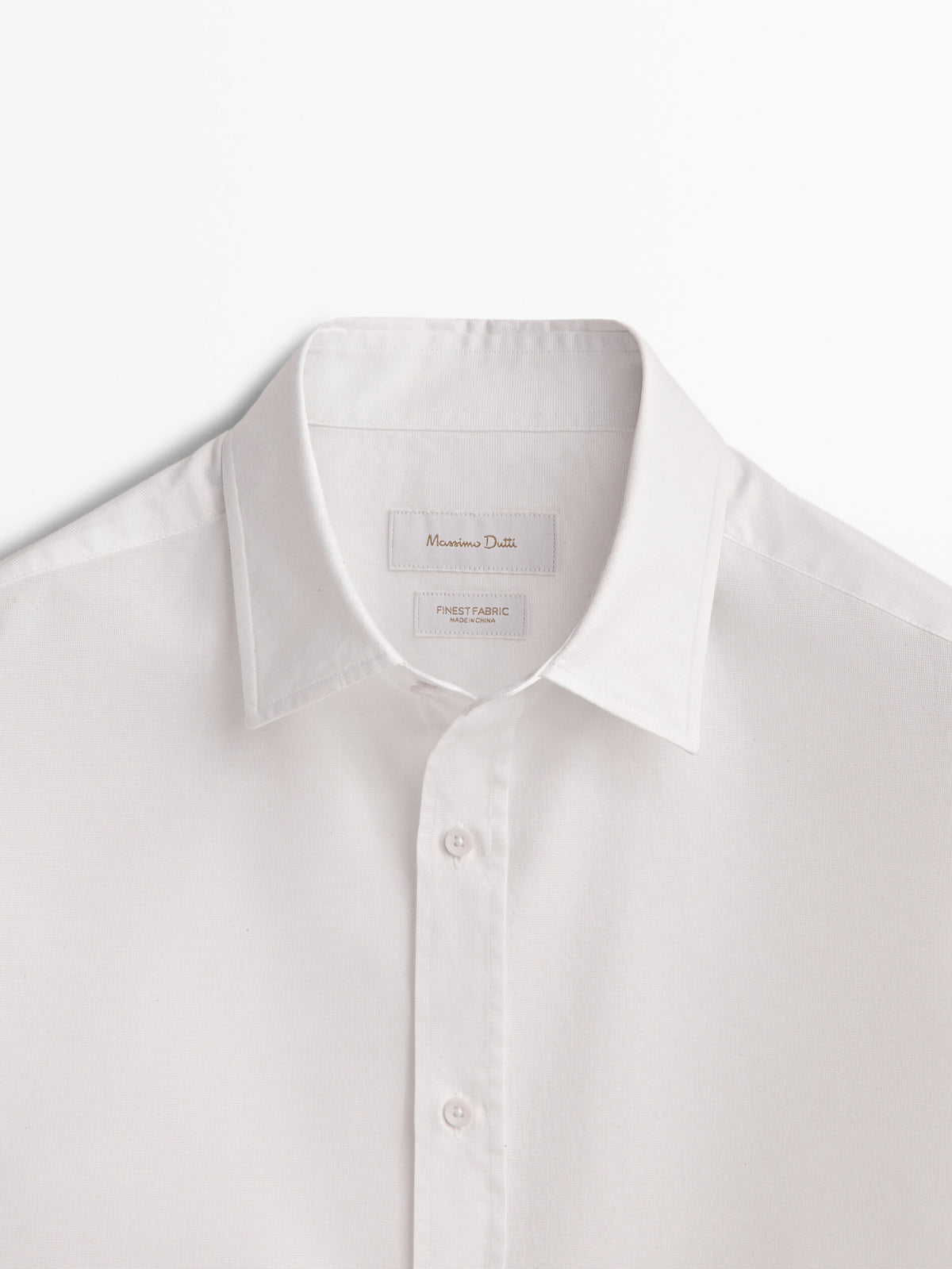 Camisa micro estructura algodón regular fit - BLANCO