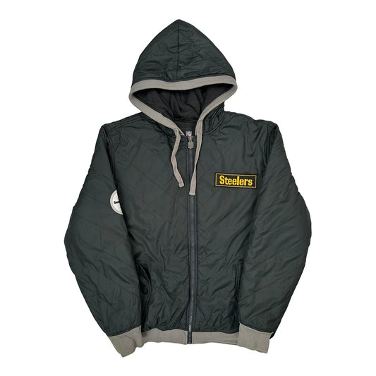 Steelers Nfl Football Windbreaker - Medium Black Polyester