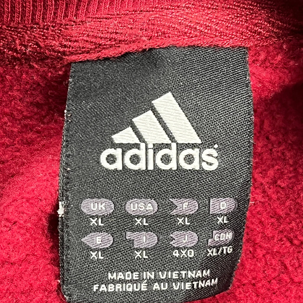 Adidas Raglan Graphic Sweatshirt - XL Red Cotton