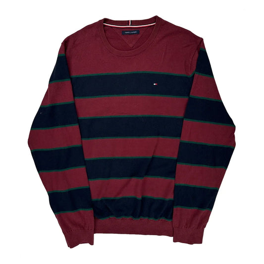 Tommy Hilfiger Sweater - Large Burgundy Cotton