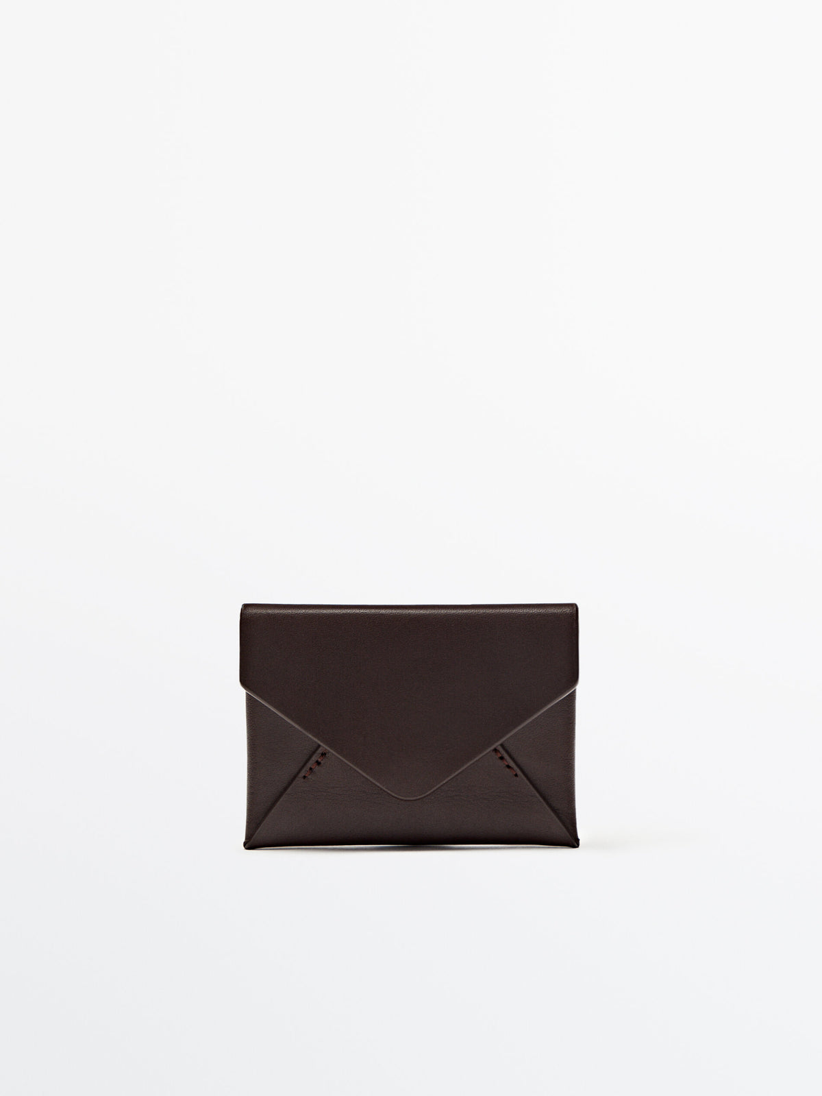 Cartera piel tipo sobre - MARRÓN