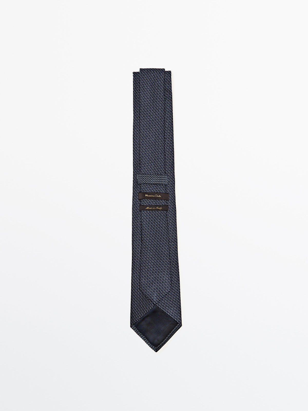 Corbata zigzag con algodón y seda - AZUL MARINO