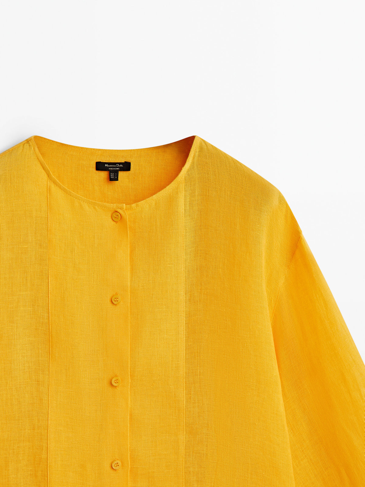 Camisa 100% lino manga ancha - AMARILLO FLUOR