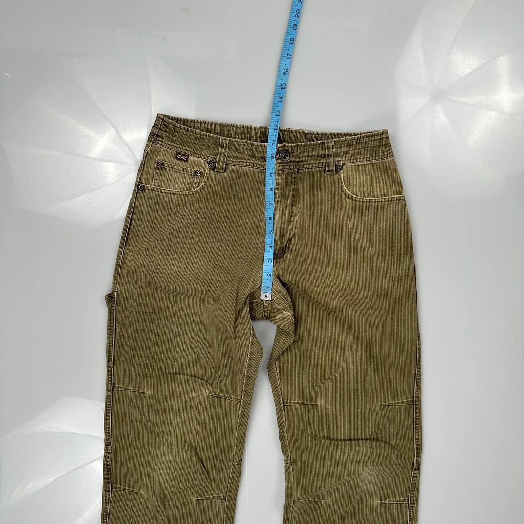 Kuhl Knee Dart Corduroy Carpenter Pants - 32W 33L Brown Cotton