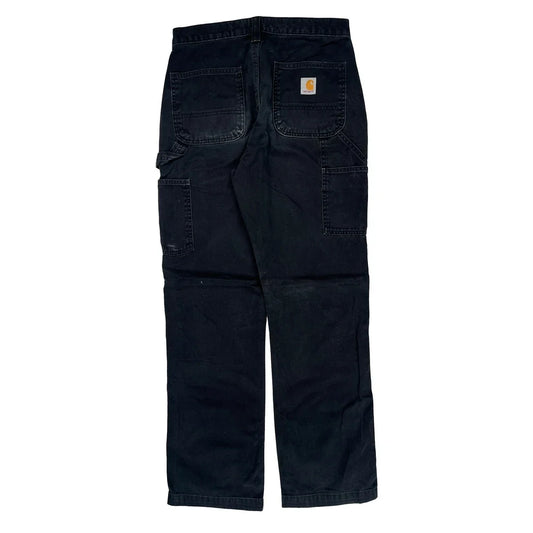 Carhartt B324 Blk Carpenter Pants - 30W 32L Black Cotton