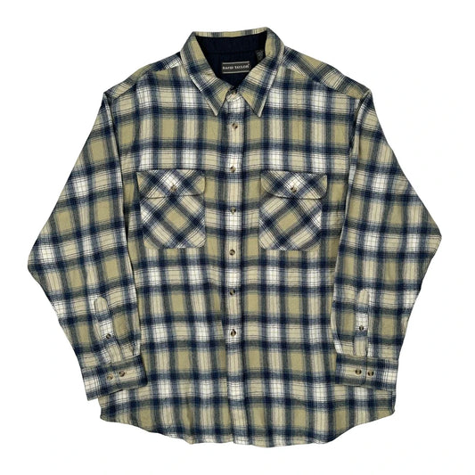 David Taylor Checked Flannel Shirt - XL Beige Acrylic