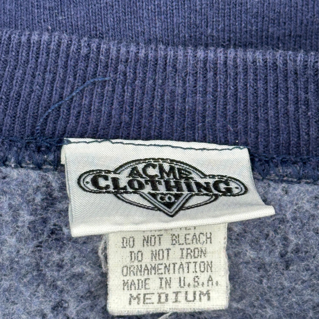 Acme Clothing Graphic Sweatshirt - Medium Navy Cotton