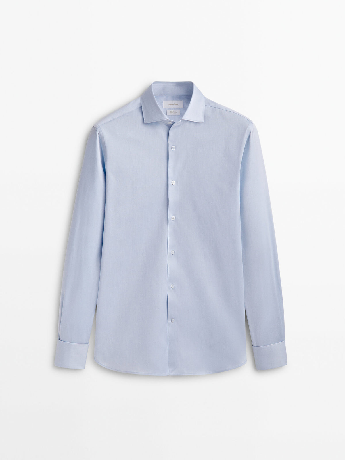Camisa estructura regular fit doble puño - CELESTE