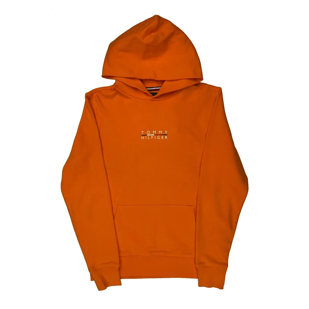 Tommy Hilfiger Hoodie - Medium Orange Cotton Blend