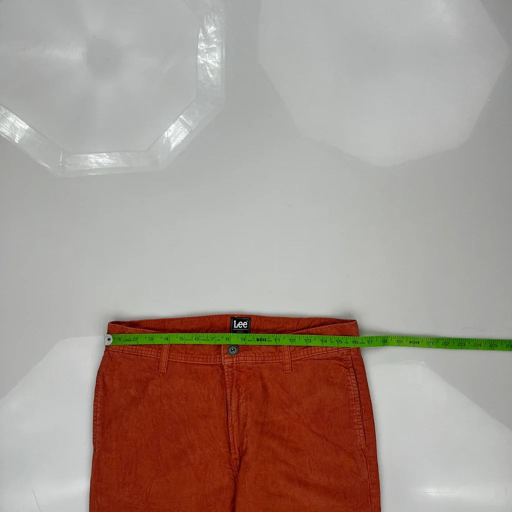 Lee Cord Pants - 32″ Waist Orange Corduroy