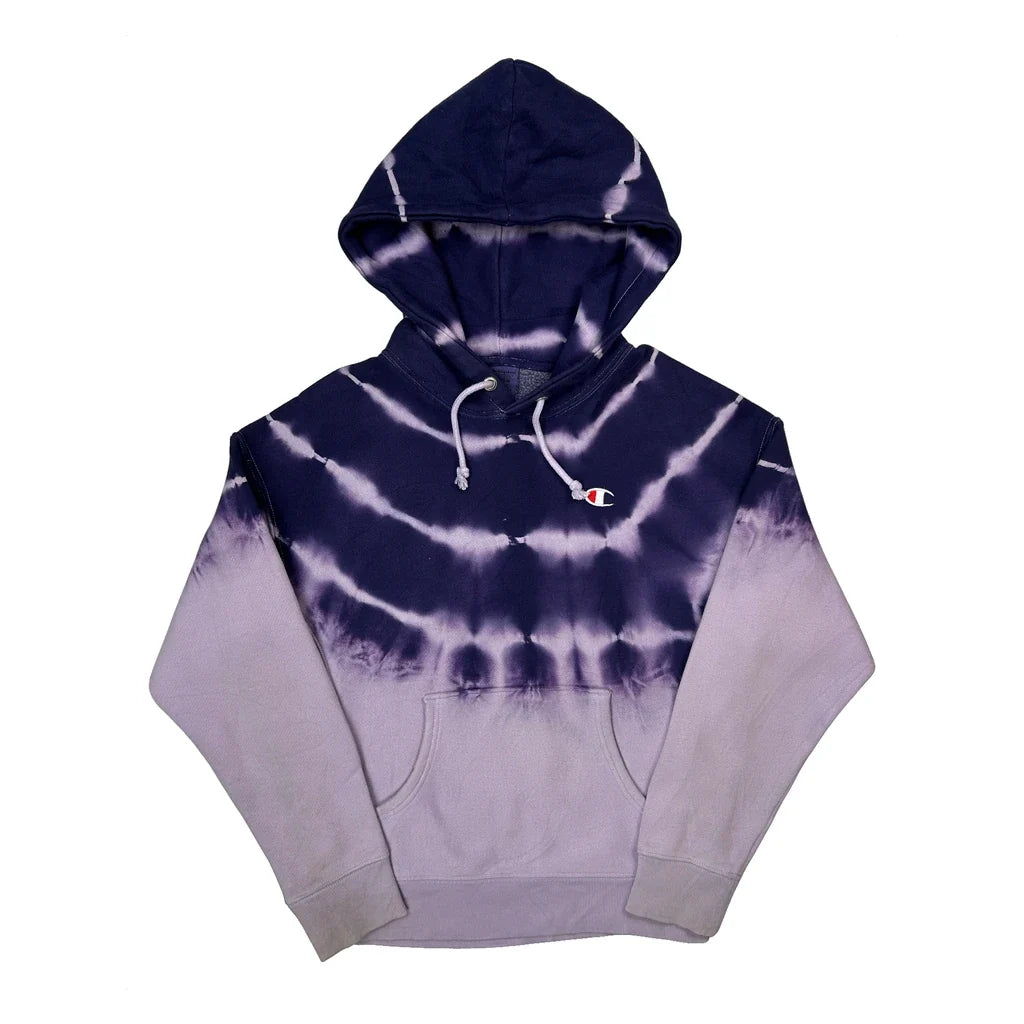 Reverse Weave Champion Tie-Dye Hoodie - Medium Purple Cotton