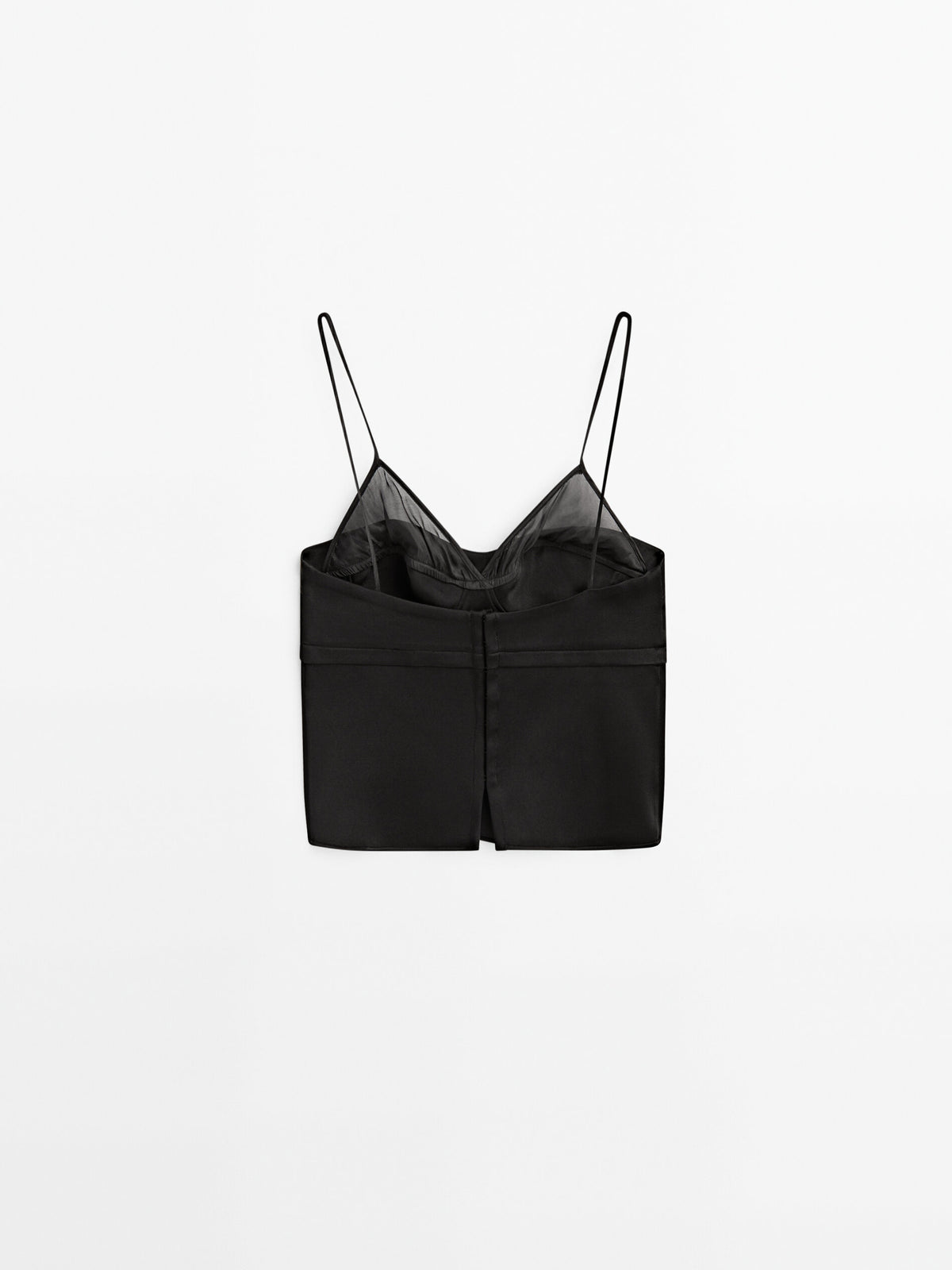 Top satinado tirantes - NEGRO