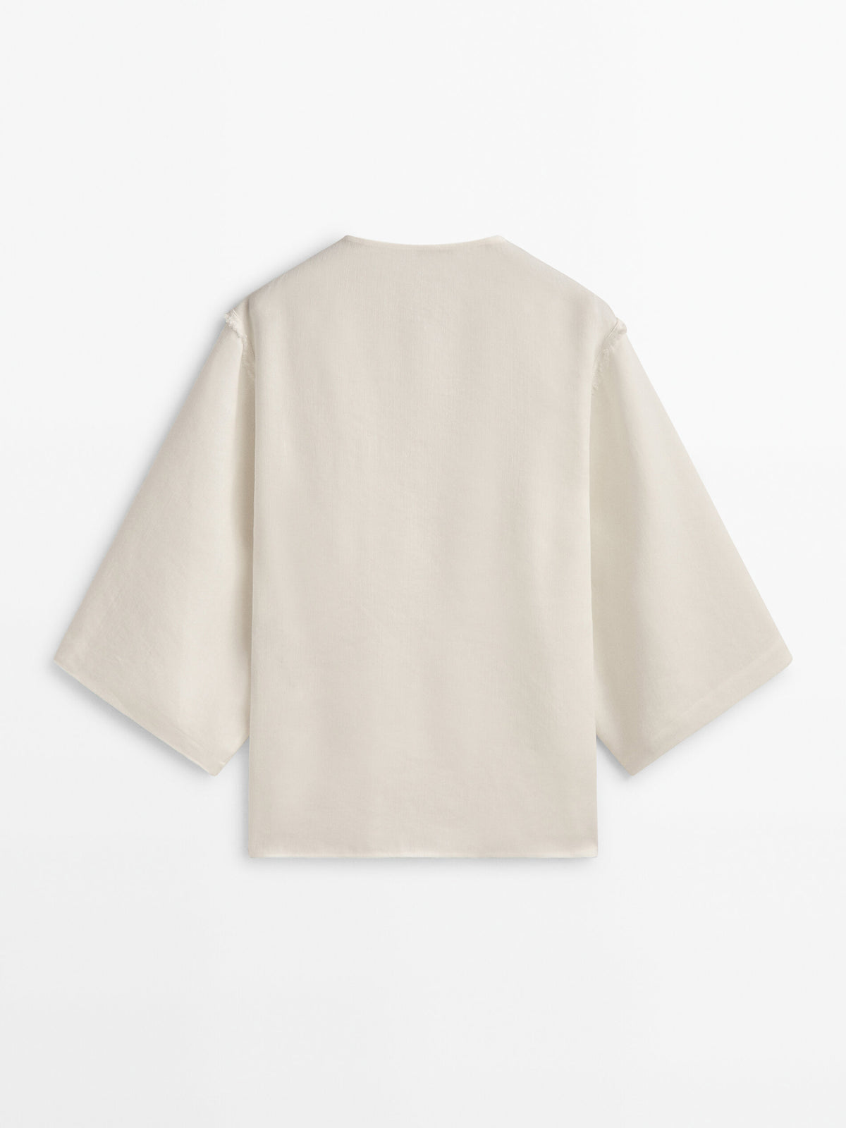 Blusa kimono detalle desflecado - CRUDO
