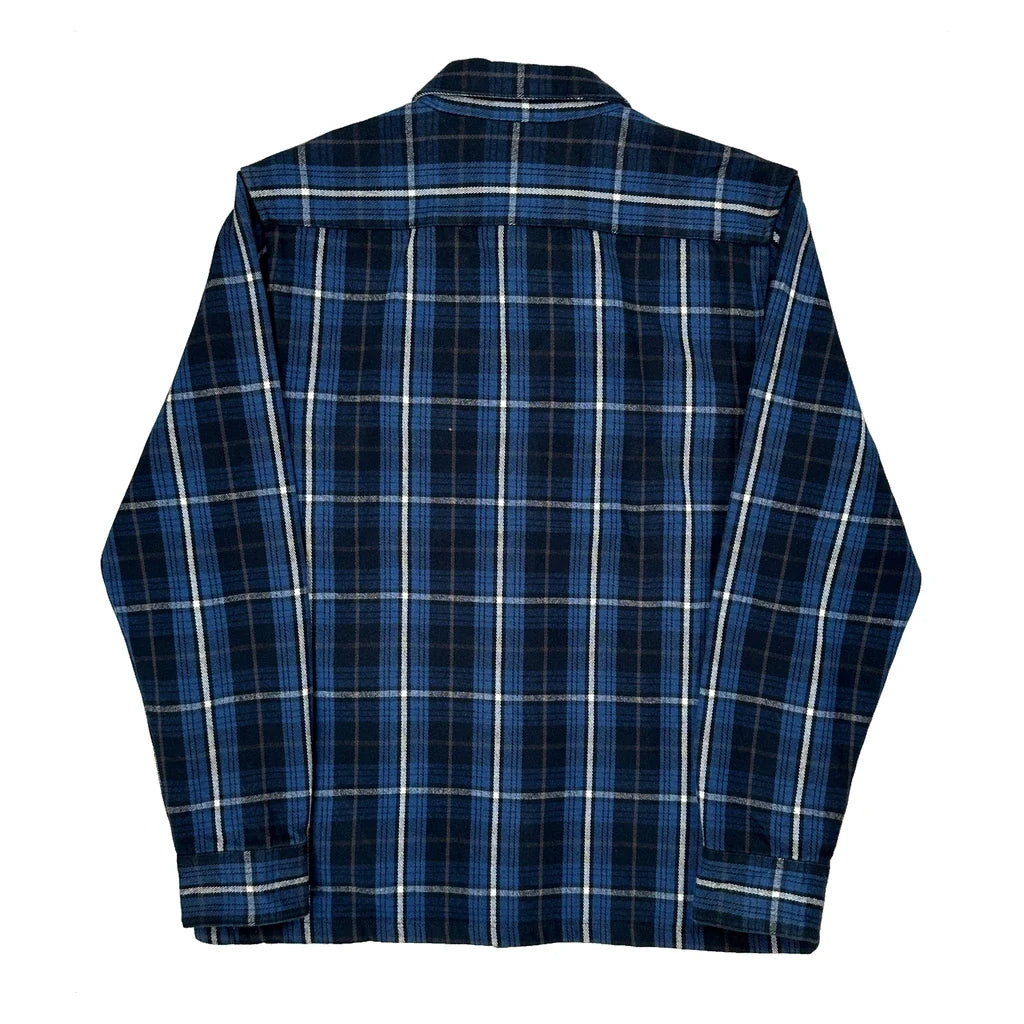 Cotton & Co Checked Flannel Shirt - Medium Blue Cotton