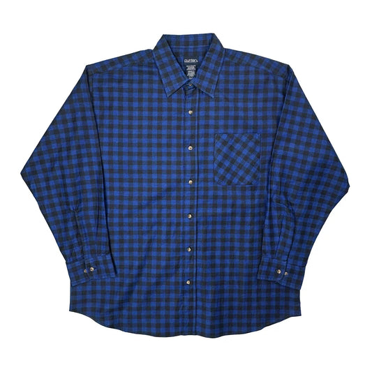 Puritan Checked Flannel Shirt - XL Blue Cotton Blend