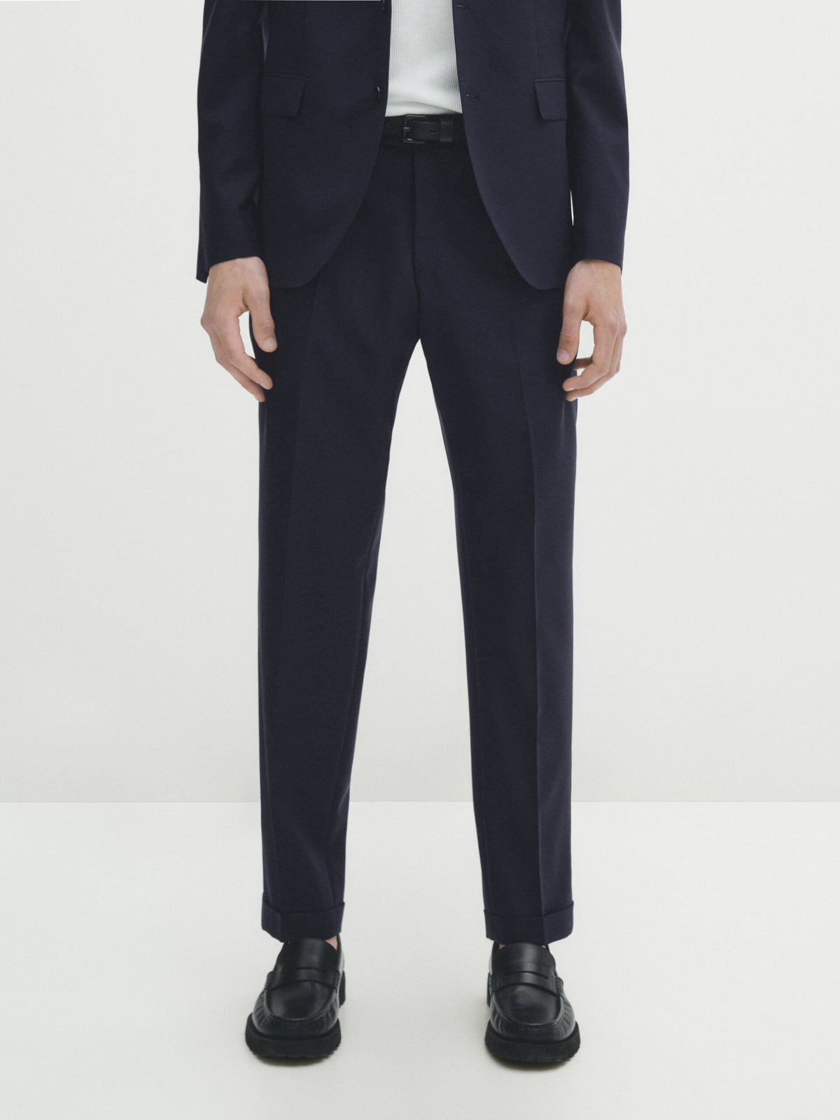 Pantalón traje azul lana - AZUL