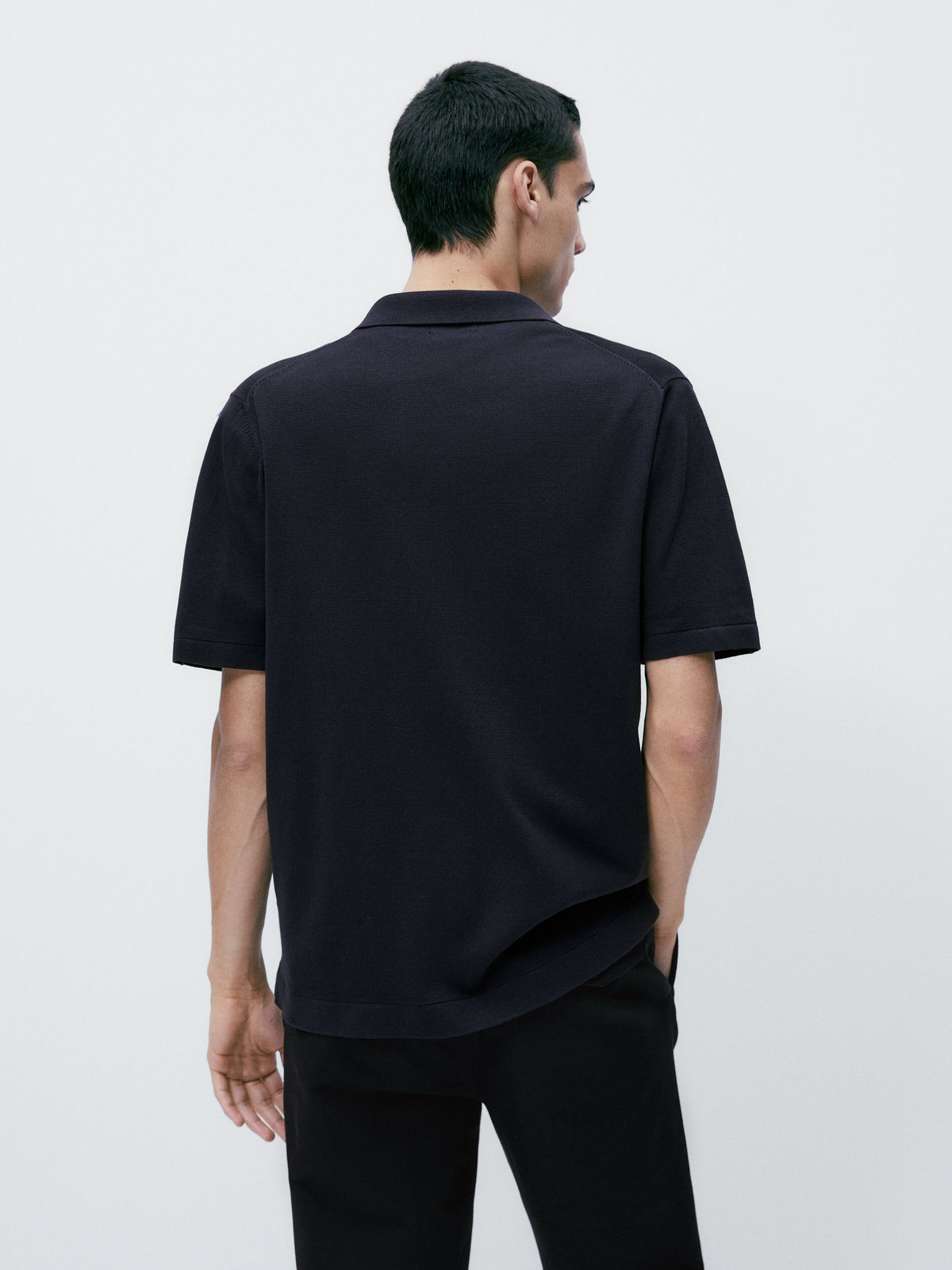 Camisa punto milano manga corta - AZUL MARINO