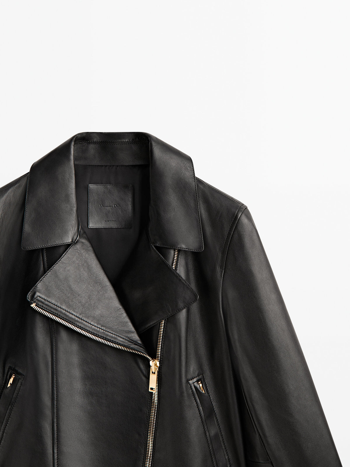 Chaqueta biker piel napa - NEGRO