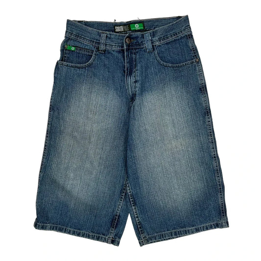 Southpole Baggy Denim Shorts - 28W 15L Blue Denim