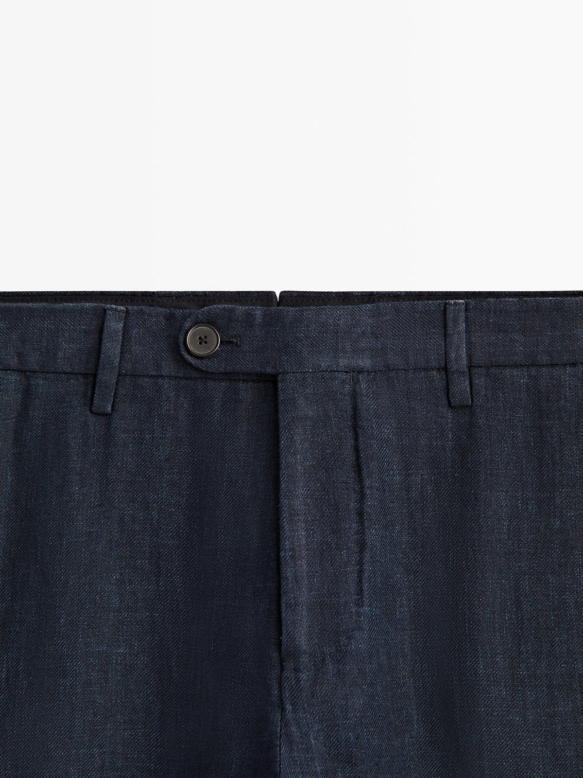 Pantalón traje lino sarga azul marino - AZUL MARINO
